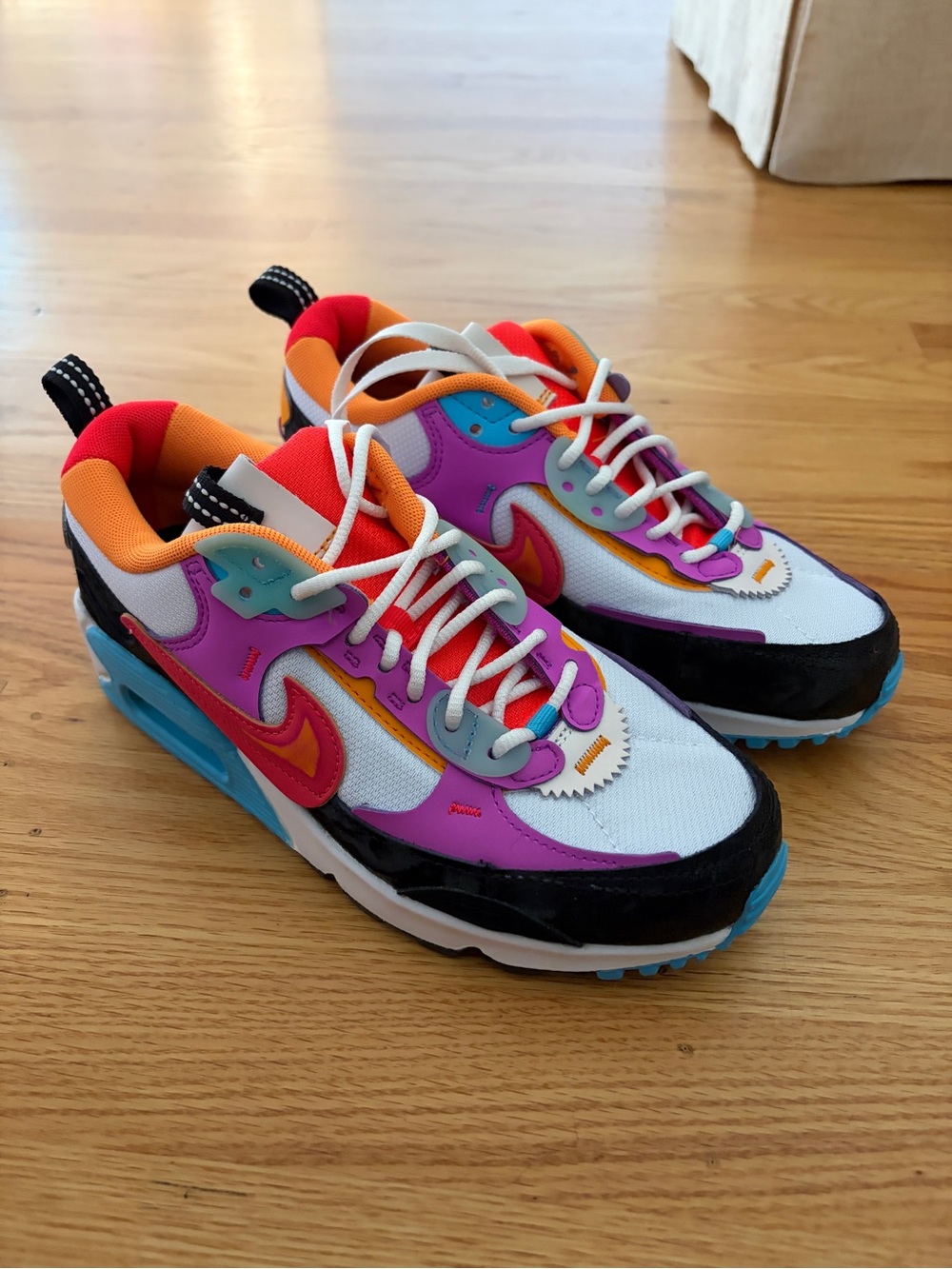 Nike Multicolor Athletic Sneakers - White/Purple/Orange